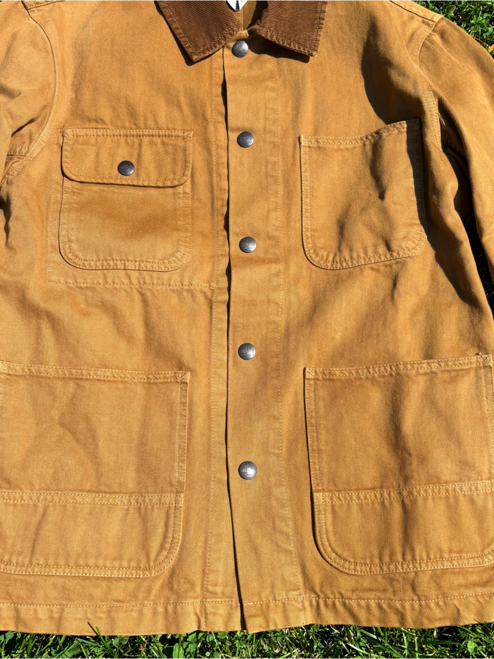 GAP Work Force Men's Golden Tan Field Jacket with Corduroy Collar - Picture 4 of 7
